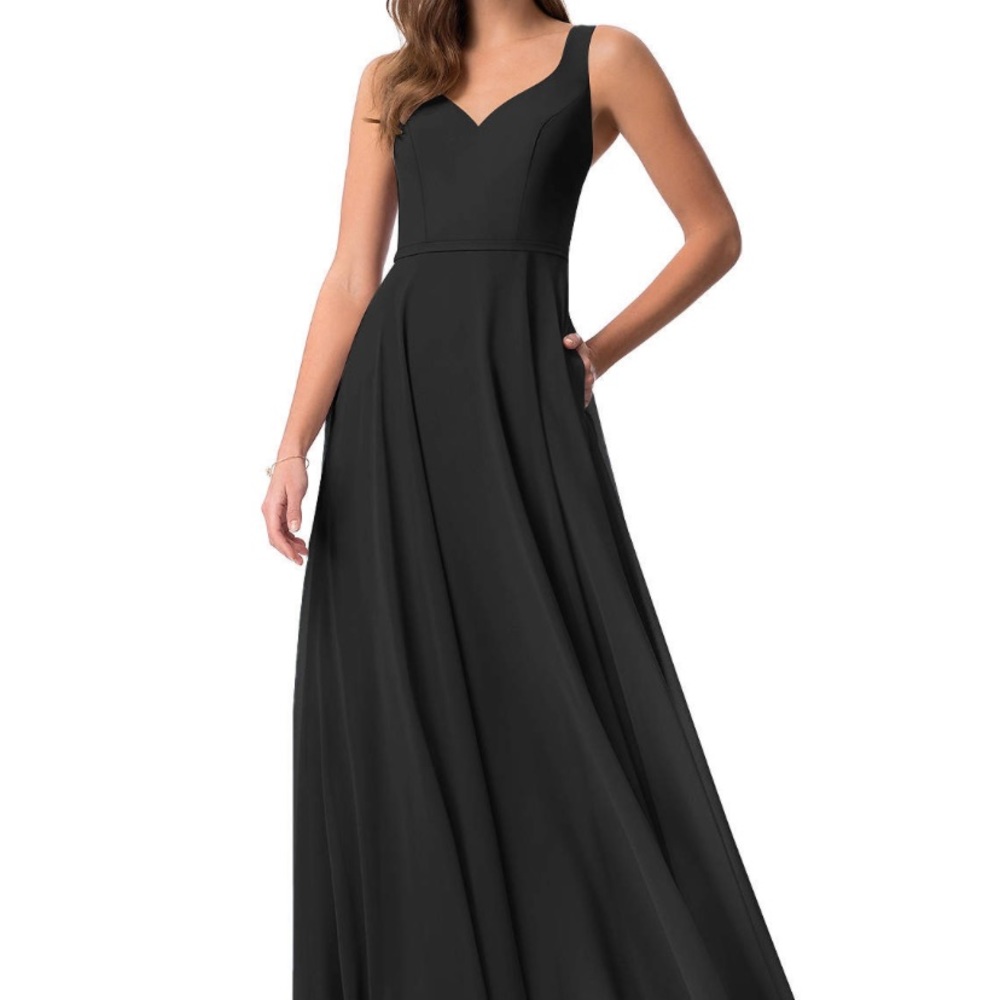 Azazie Black Briena Bridesmaids Dress size 6